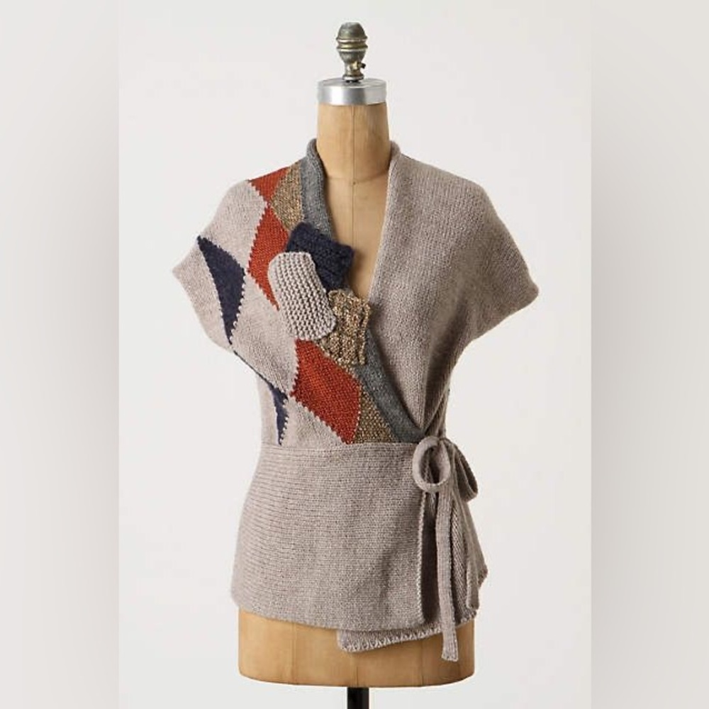 Anthropologie Multicolor Wrap Sweater
